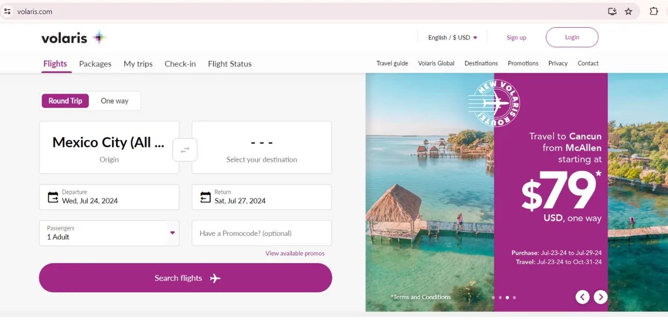 Volaris Airlines Reservations